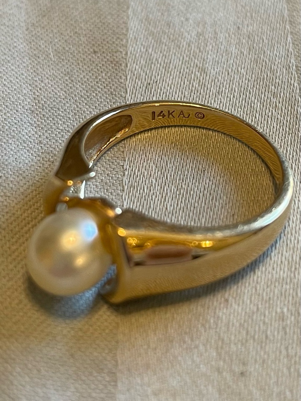 Pearl Accent 14k Gold Ring - Women Jewelry - Picture 3 of 7
